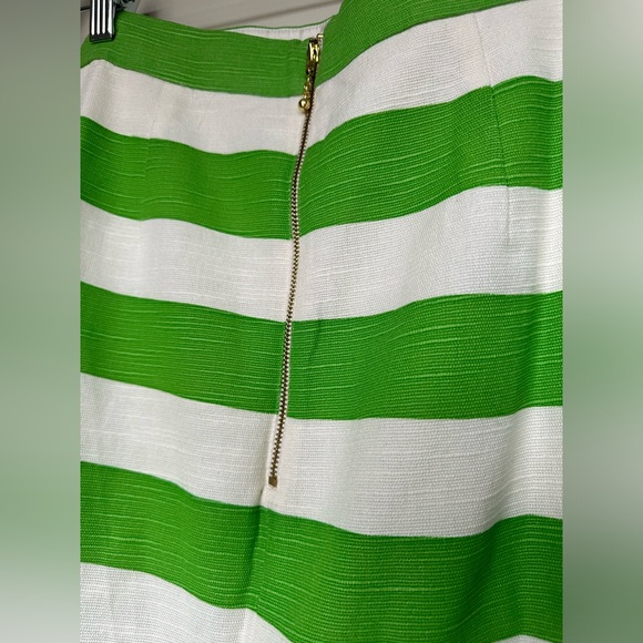 Kate Spade Señorita striped skirt cream green sprout stylish size 10 - Picture 11 of 16